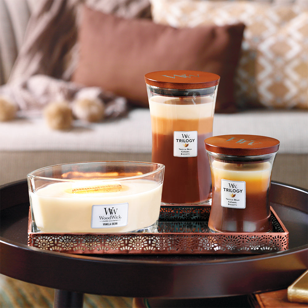 Woodwick Cafe Sweets Trilogy Scented Crafted Candle Glass Wax w/ Lid Medium — image 3