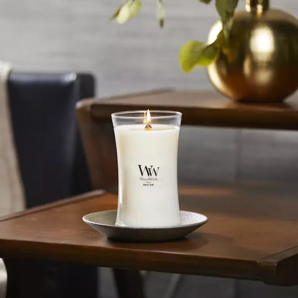 Woodwick 609g Scented Soy Wax Home Fragrance Soy Wax Candle White Teak Large