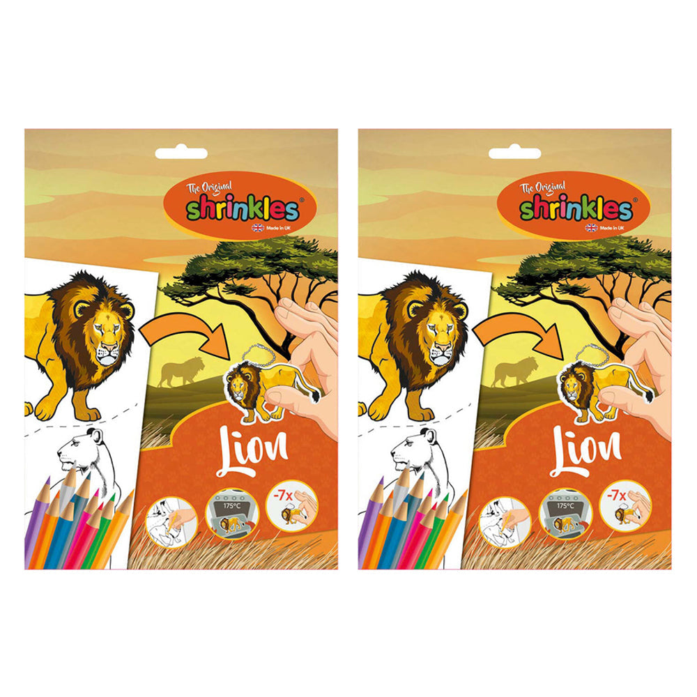Shrinkles 30cm Lion Slim Pack Art/Craft Learning Kids/Child 4y+ Activity Toy (2 Pack)