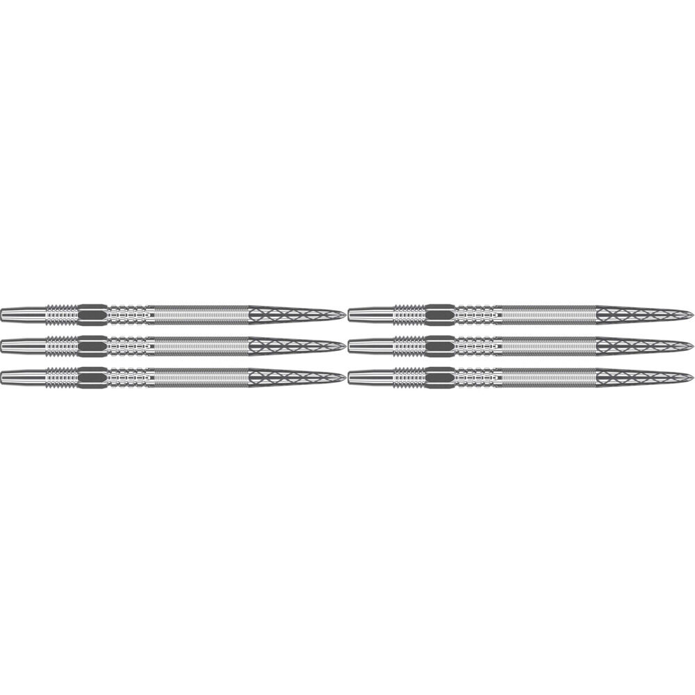 Target Swiss DX Diamond Grip Steel-Tip Durable Dart Points 35mm Silver (6 Pieces)