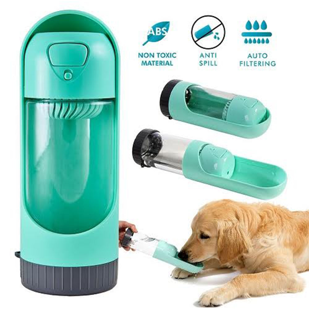 All Fur You Pet/Dog Portable 300ml/18.8cm Water Bottle Outdoor Drink Cup Green — image 2