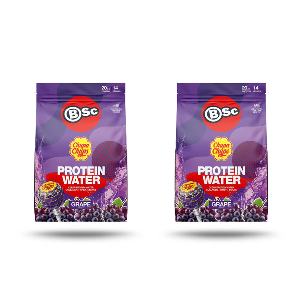 BSc x Chupa Chups Protein Water Drink Mix Post Workout 14 Serves 350g Grape (2 Pack)