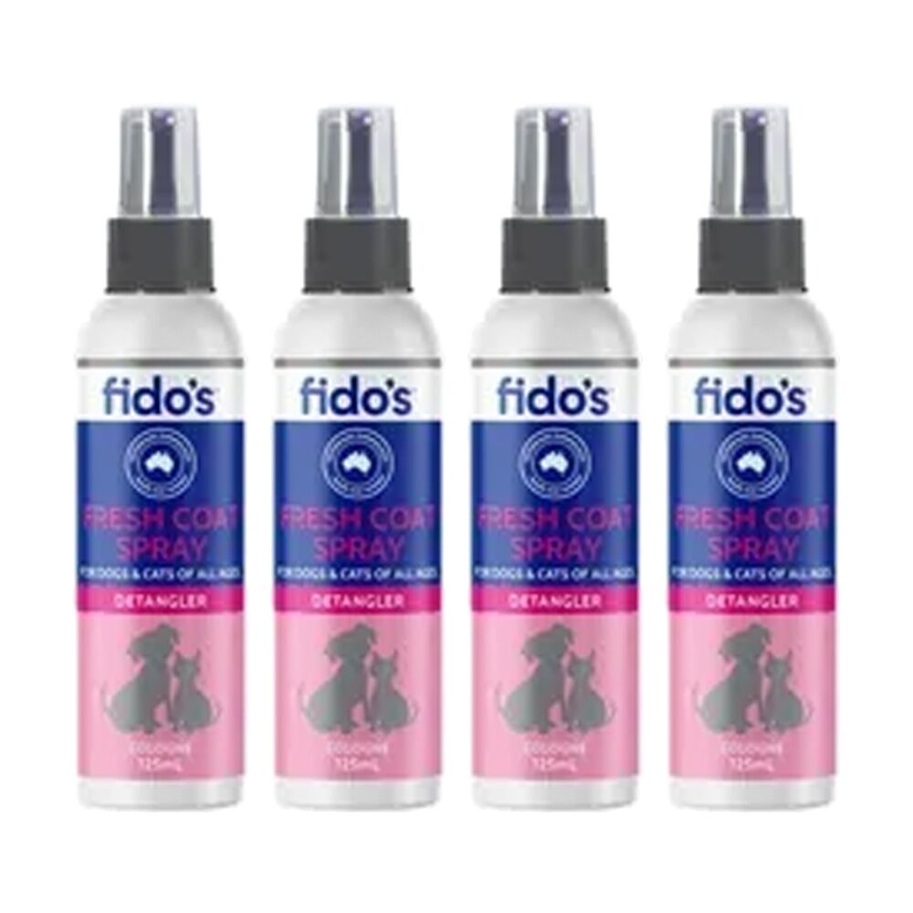 Fidos Fresh Coat Spray Deodorising Bottle Pet Grooming Care 125ml (4 Pack)
