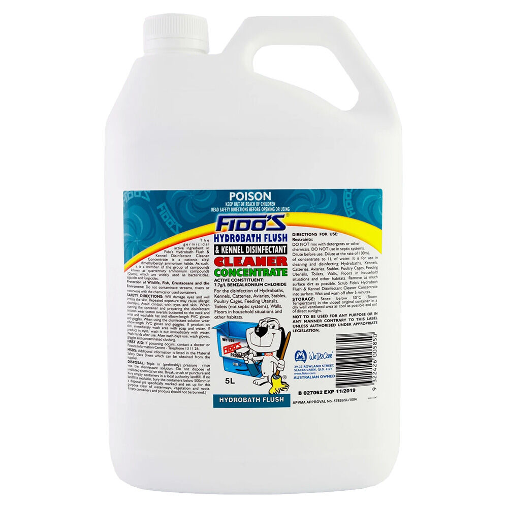 Fidos 5L Hydrobath Flush & Kennel Disinfectant Cleaner Pet Health Care