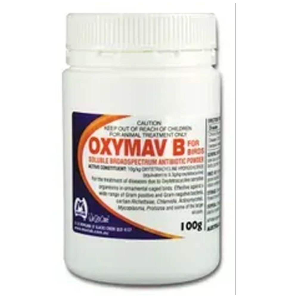 Fidos 100g Oxymav B For Birds Antibiotic Powder Sealed Bottle — image 2