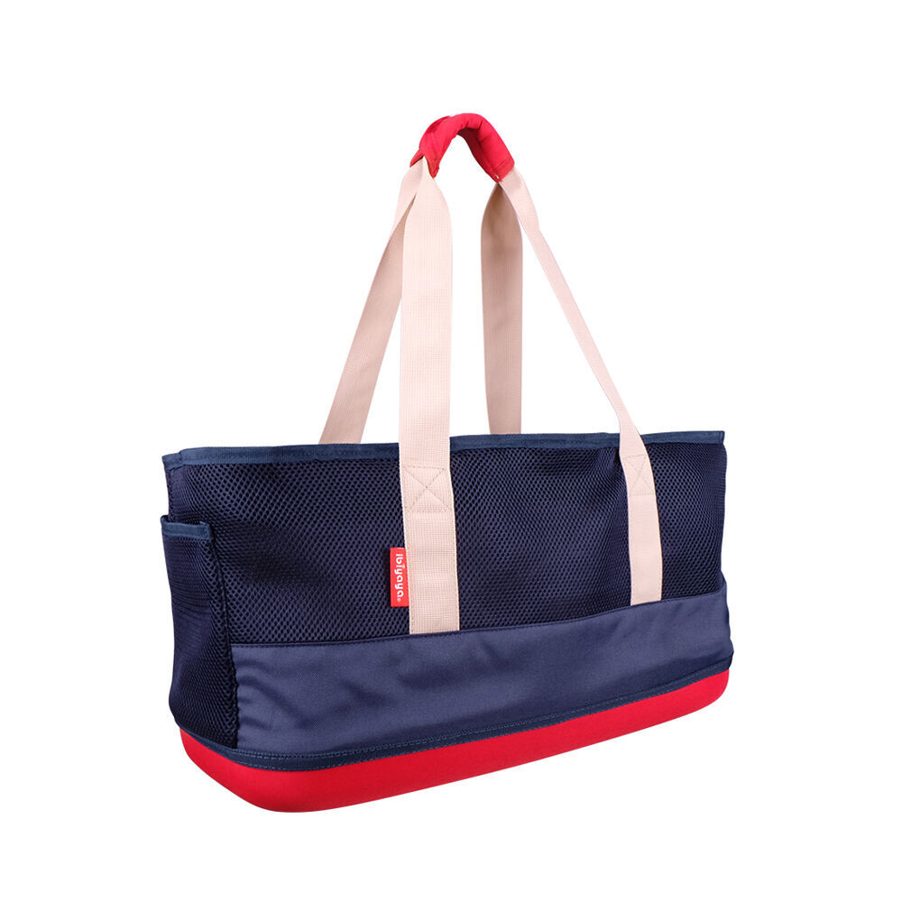 Ibiyaya Light Pet Carrier with Hardshell Base for Dachshunds & Long Pets — Navy