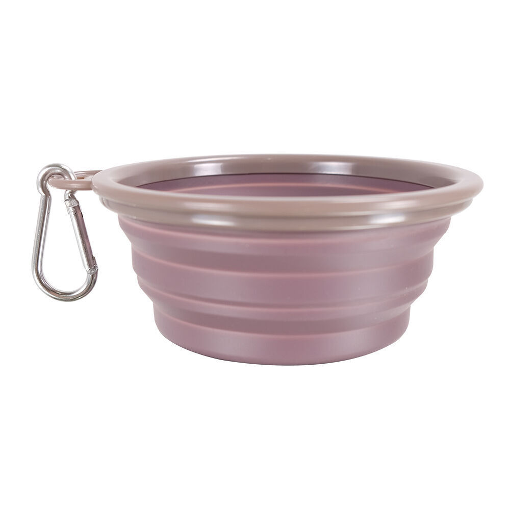 Ibiyaya Quick Bite Collapsible Travel Pet Bowl for Water Brown/Aubergine (4 Pack) — image 2