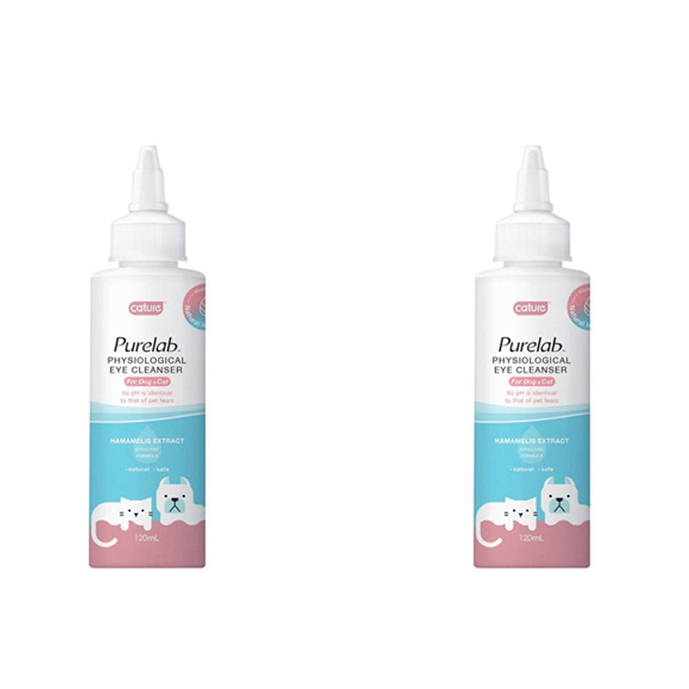 Cature Purelab Pet Cat/Dog 120ml Eye/Eyelid Cleanser/Grooming Cleaner White (2 Pack)
