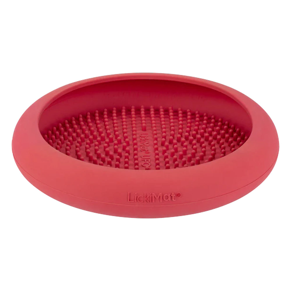 Lickimat 18cm UFO Pet Dog/Cat Slow Feeding Suction Food Rubber Bowl/Plate Pink