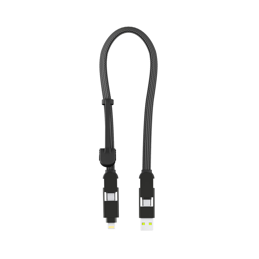 Rolling Square 6in1 inCharge XL 100W/30cm USBC to 8-Pin Cable Cord Urban BLK