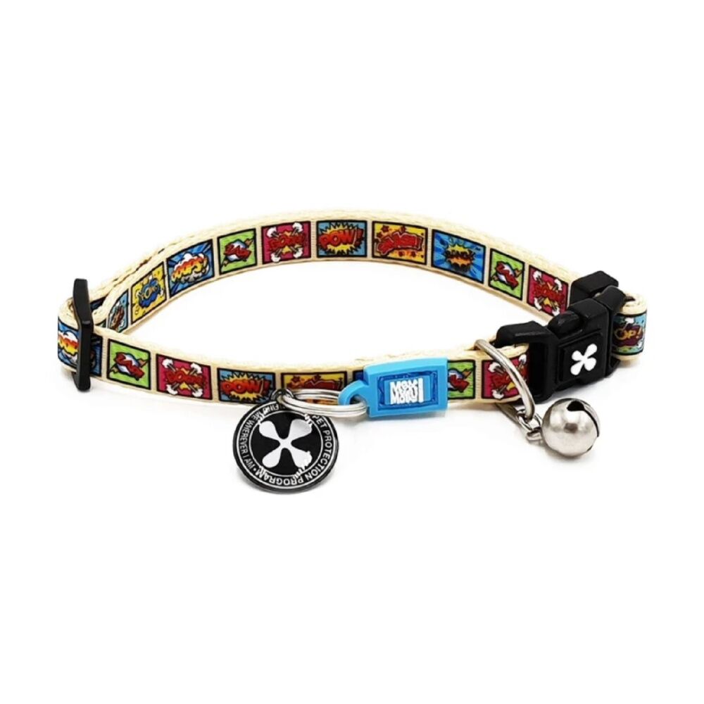 Max & Molly Comic Adjustable Fit Smart ID Cat Collar w/ Bell