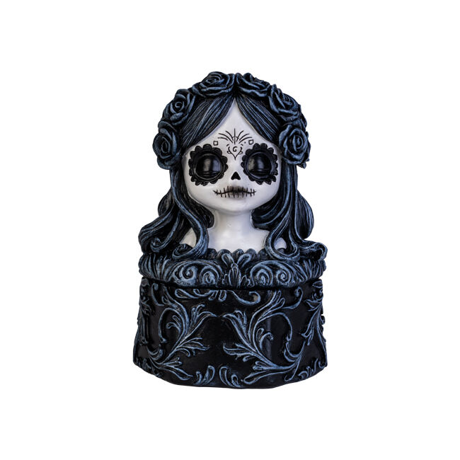 Dead & Beautiful Trinket Box Black Roses Day of the Gothic White and Storage