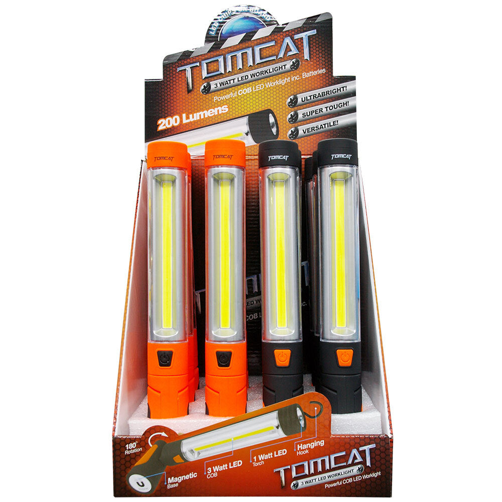 Tomcat 3W COB/1W Torch LED Work Light Safety Wand Worklight w/AAA Batteries Asst — image 2