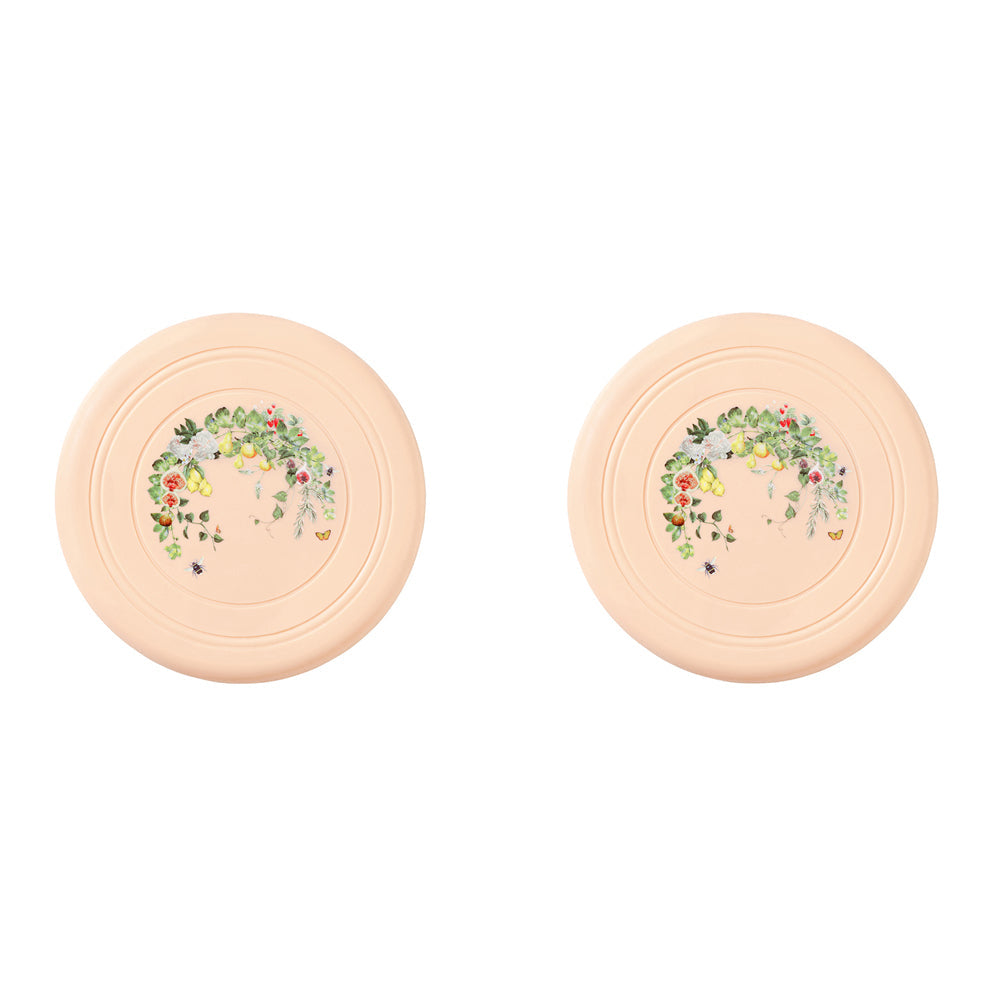 Gummi The Commons Dog Toy Flying Disc Outdoor Training Fetch Toy Peach (2 Pack)