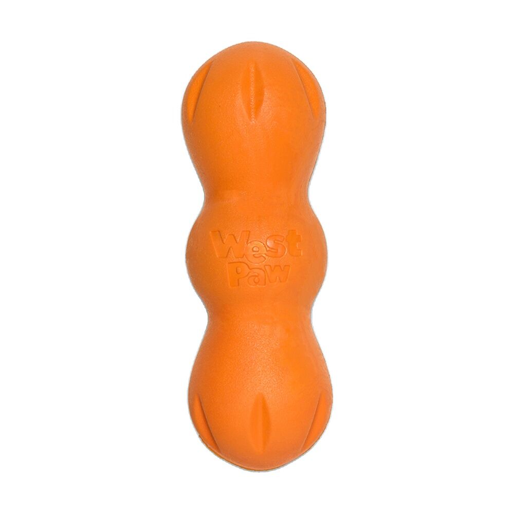 West Paw Medium Tangerine Rumpus Durable Pet Dog Throwing Soft Super Chew Toy