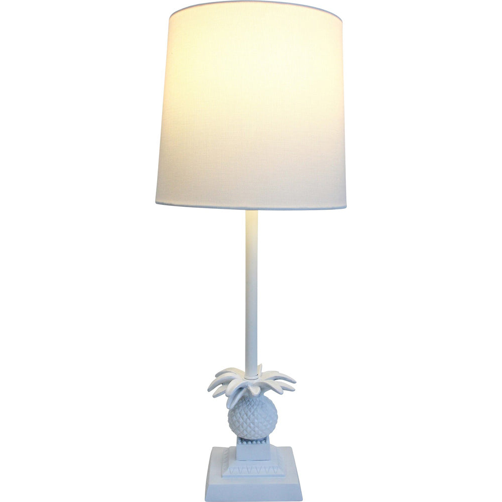 LVD Linen/Polyresin Lamp Royale Home/Room Decor Tabletop Light 56cm White