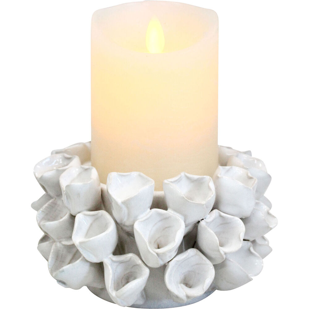 LVD Succulent Bell Ceramic Taper/Stick Candle Holder Desk Decor 17x9cm Ivory — image 2