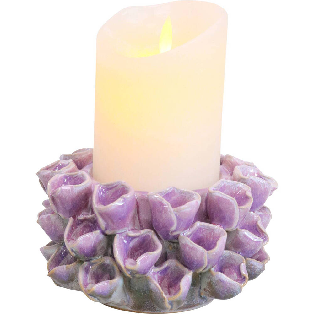 LVD Ceramic Talia Succulent Candle Holder 17cm Tabletop Display Decor Purple