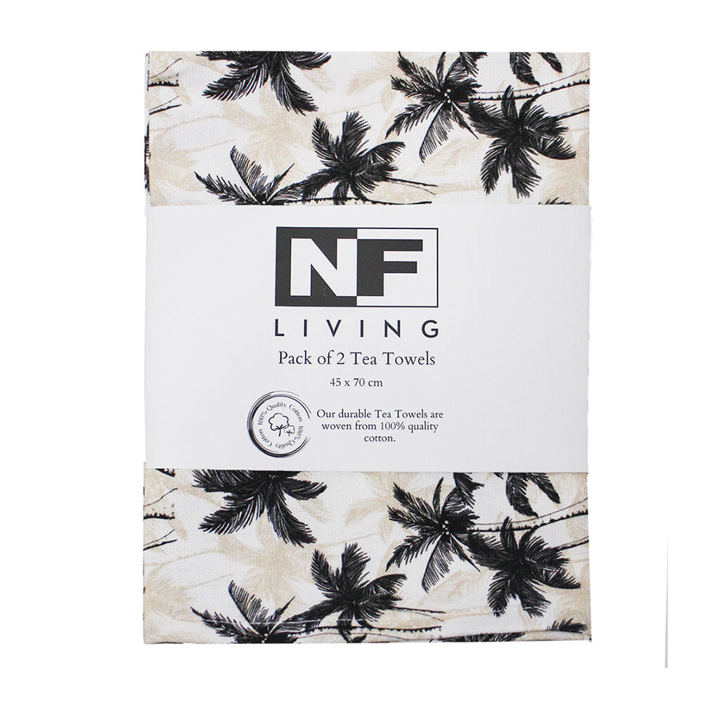 Nf-Home & Entertaining Essentials NF Home & Entertaining Essentials Treemend Tea Towel 45x70cm Solid Black (2 Pieces)