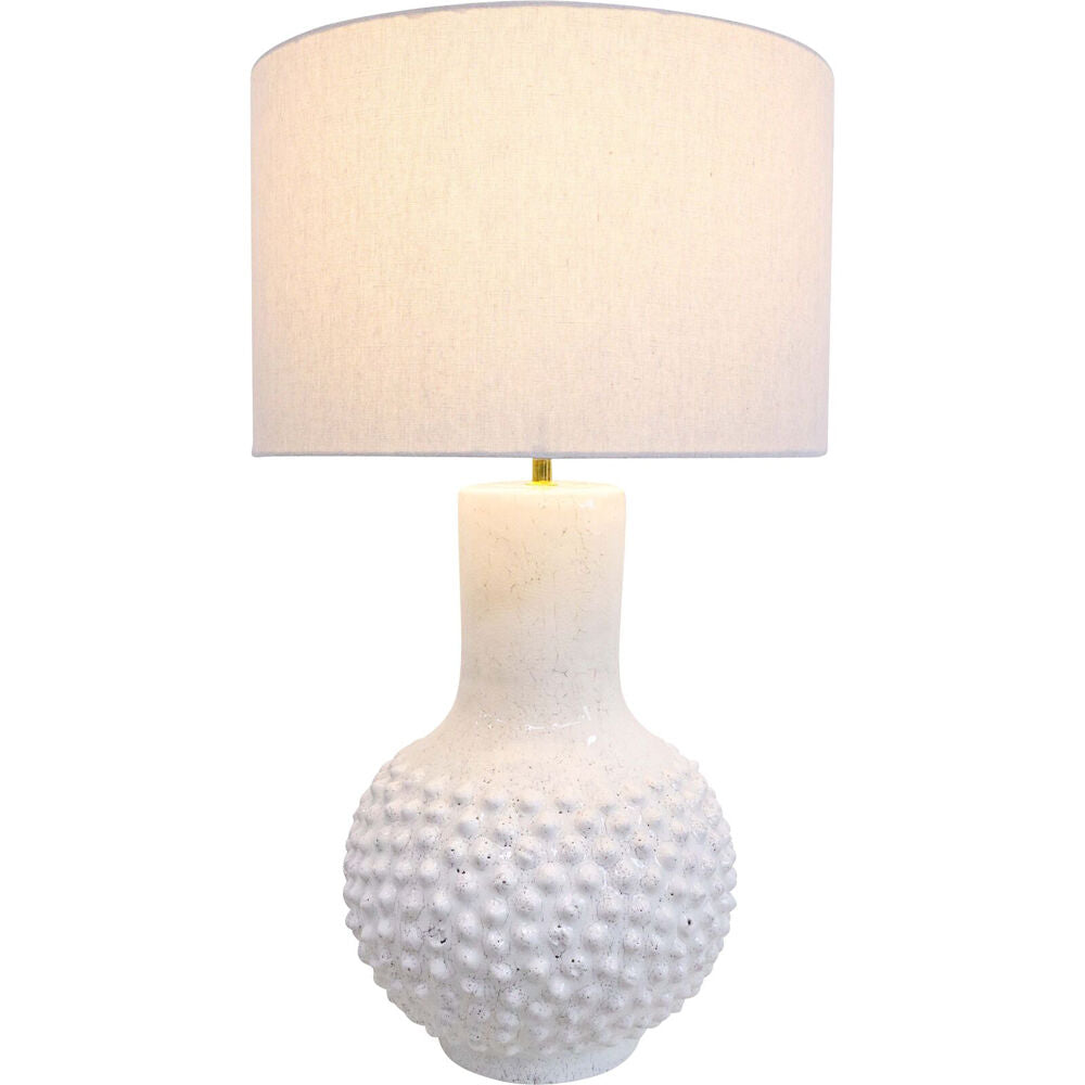 LVD 42x75cm Neutral Terracotta/Linen Waihi Textured Bedroom Lamp XL