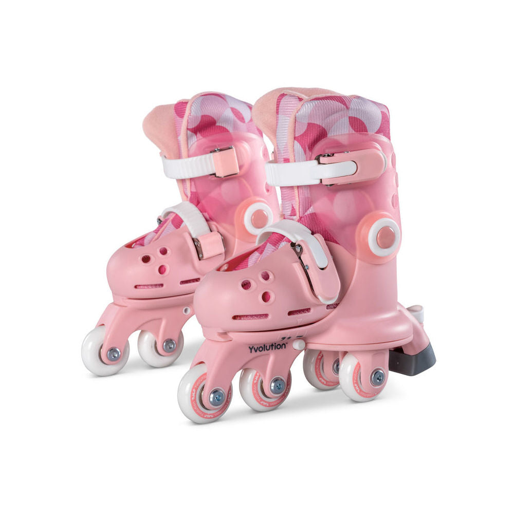 Yvolution Twista Learner/Inline Roller Skates Kids/Child Size 7-11 2y+ — Pink
