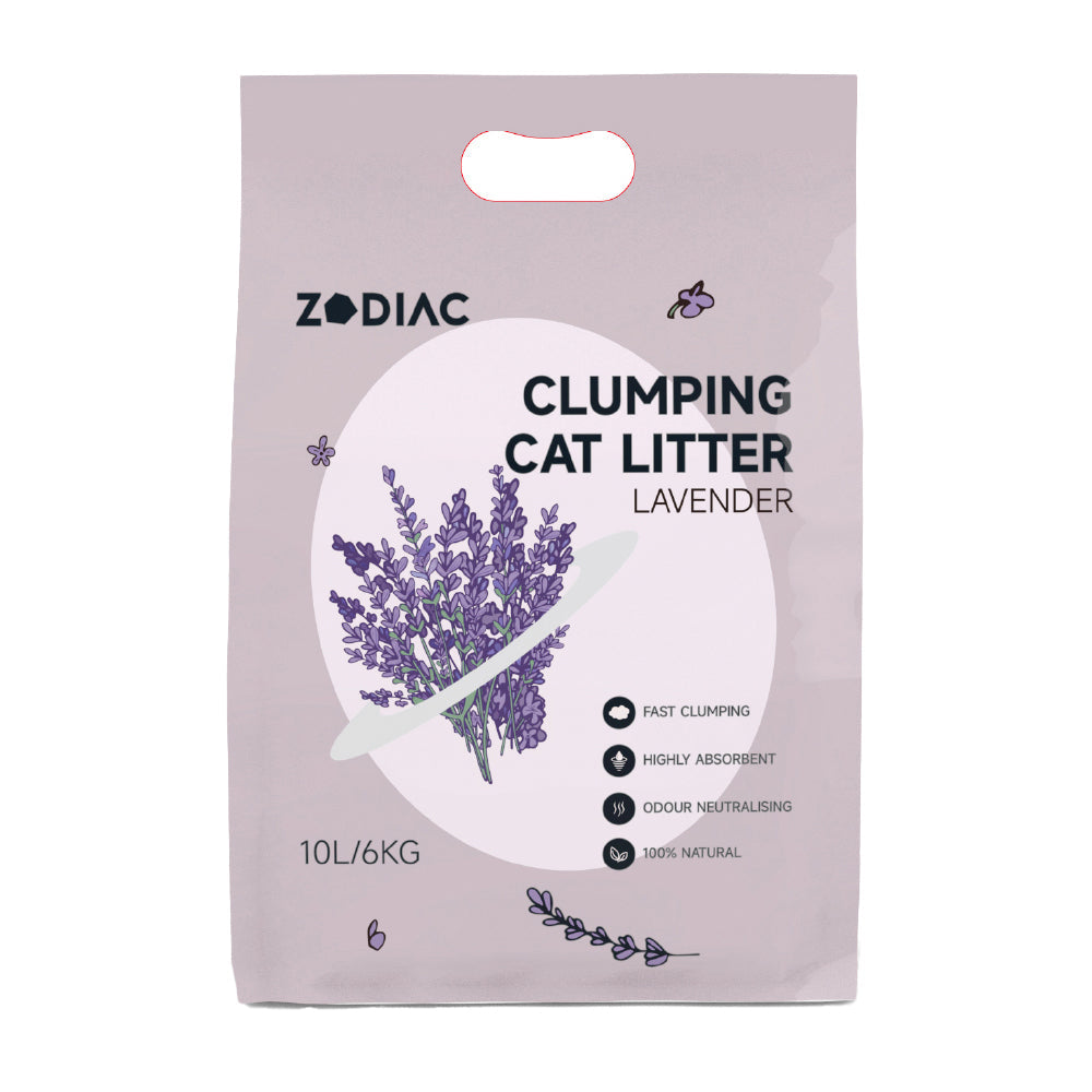 Zodiac 10L/6kg Clumping Bentonite Clay Cat Litter Natural Absorbent Lavender