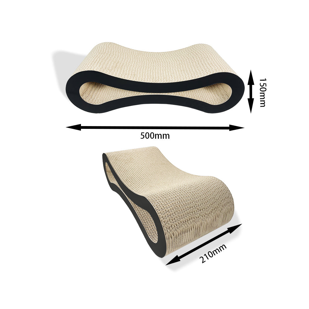 Zodiac Deluxe Pet Cat 50x23cm Scratcher Furniture Fun Play Scratching Bed Black — image 2