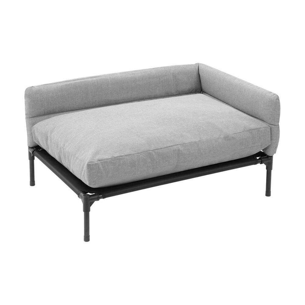 Paws and Claws Large Linen Grey Elevated Sofa Pet Dog Bed 93.5x63x48cm