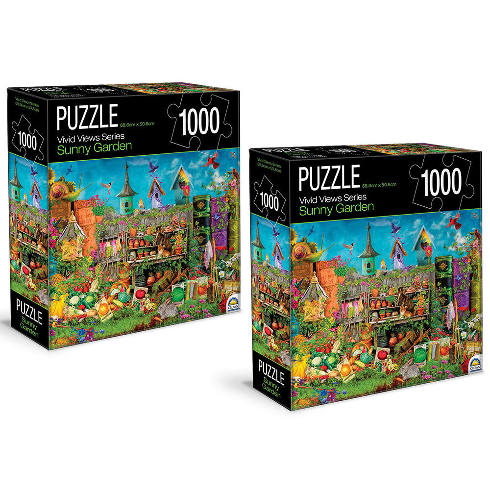 Crown 1000pc Crown Vivid Views Series Sunny Garden 68.6cm Jigsaw Puzzle Toy 15y+ (2 Pack)