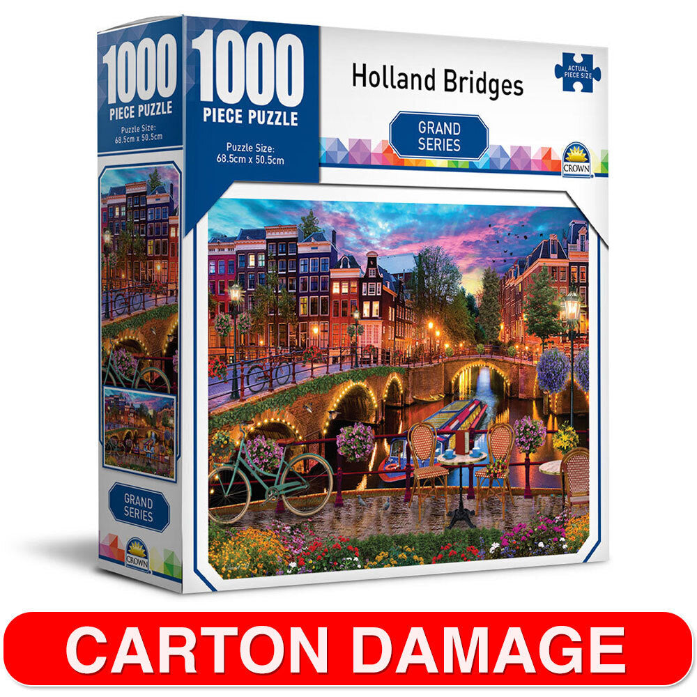 Crown Grand Series 68.5cm Holland Bridges Jigsaw Puzzle 8y+ Kids Toys (1000 Pieces)