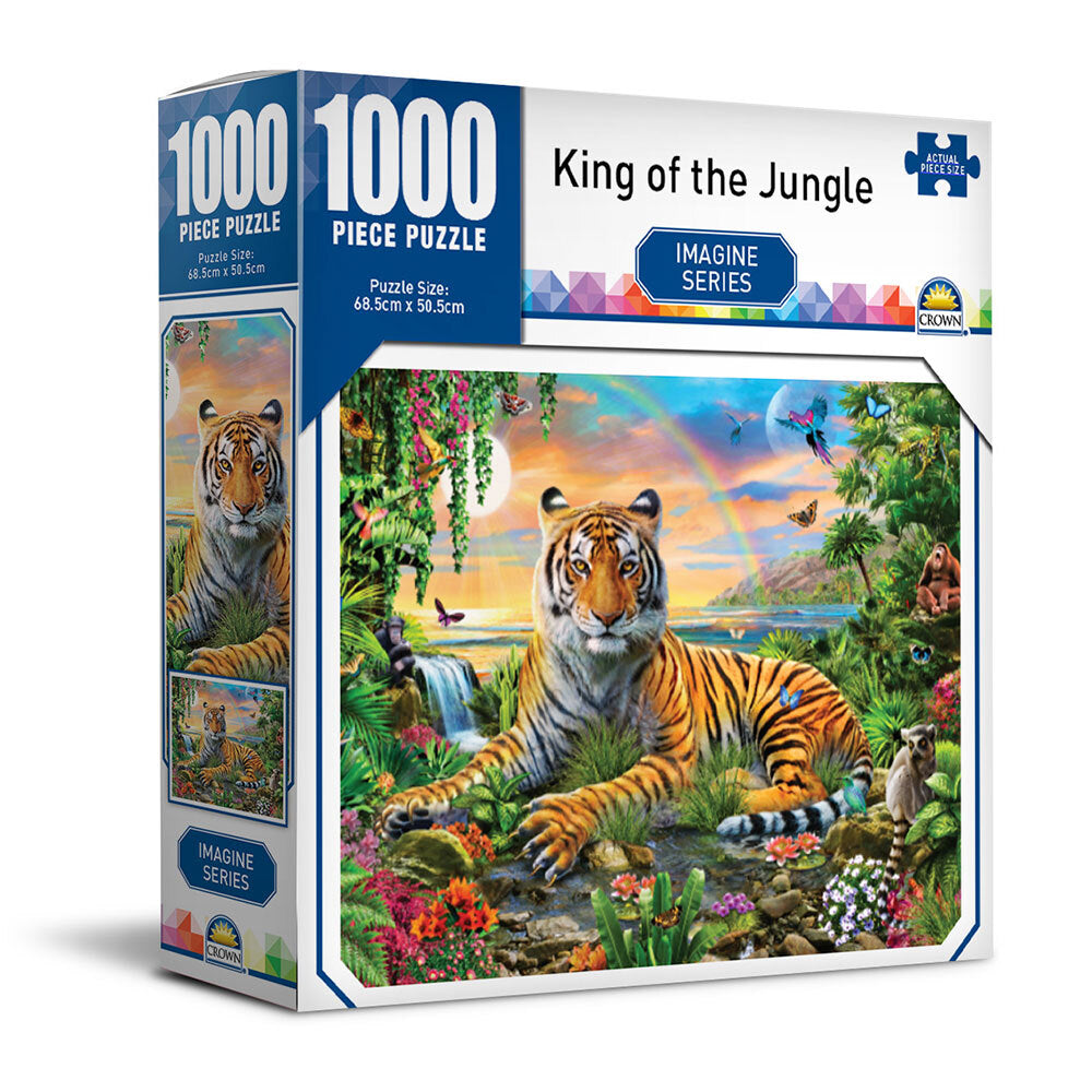 Crown Imagine Series King of the Jungle 68.5cm Jigsaw Puzzle Toy 8y+ Kids (1000 Pieces)