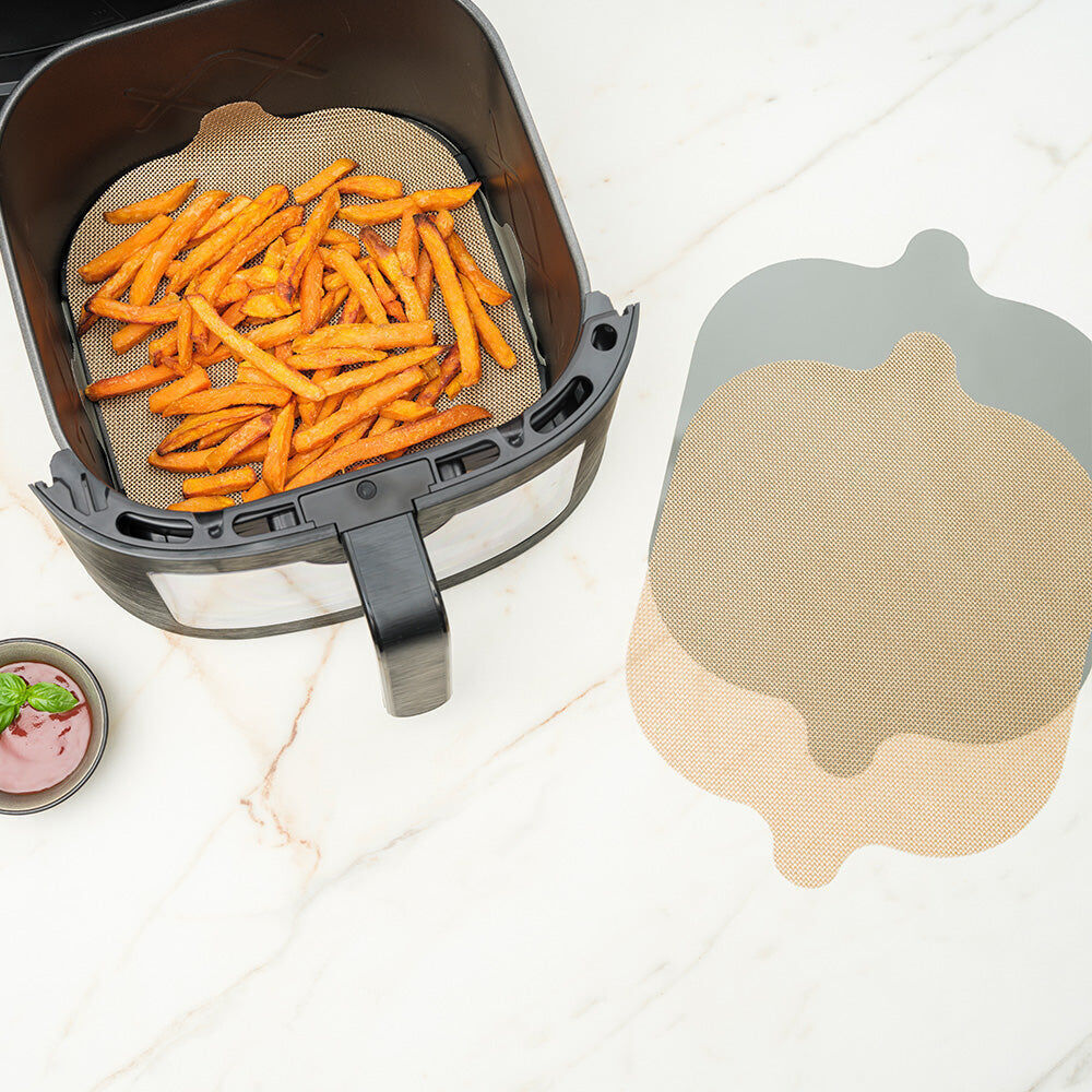 Nostik Reusable Kitchen Silicone Fibreglass Square Air Fryer Liner 24.5cm (2 Pieces) — image 2