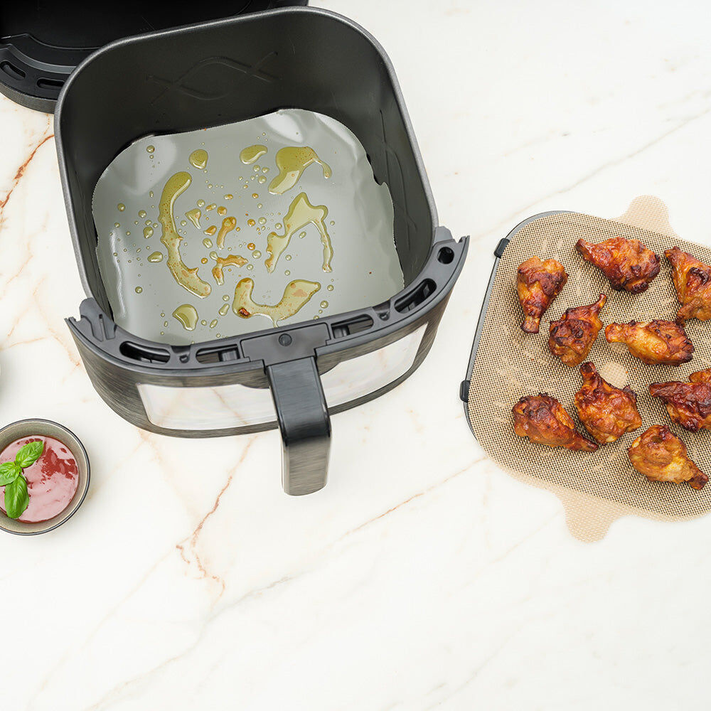 Nostik 2pc Nostik Reusable Kitchen Silicone Fibreglass Square Air Fryer Liner 24.5cm (3 Pack) — image 3