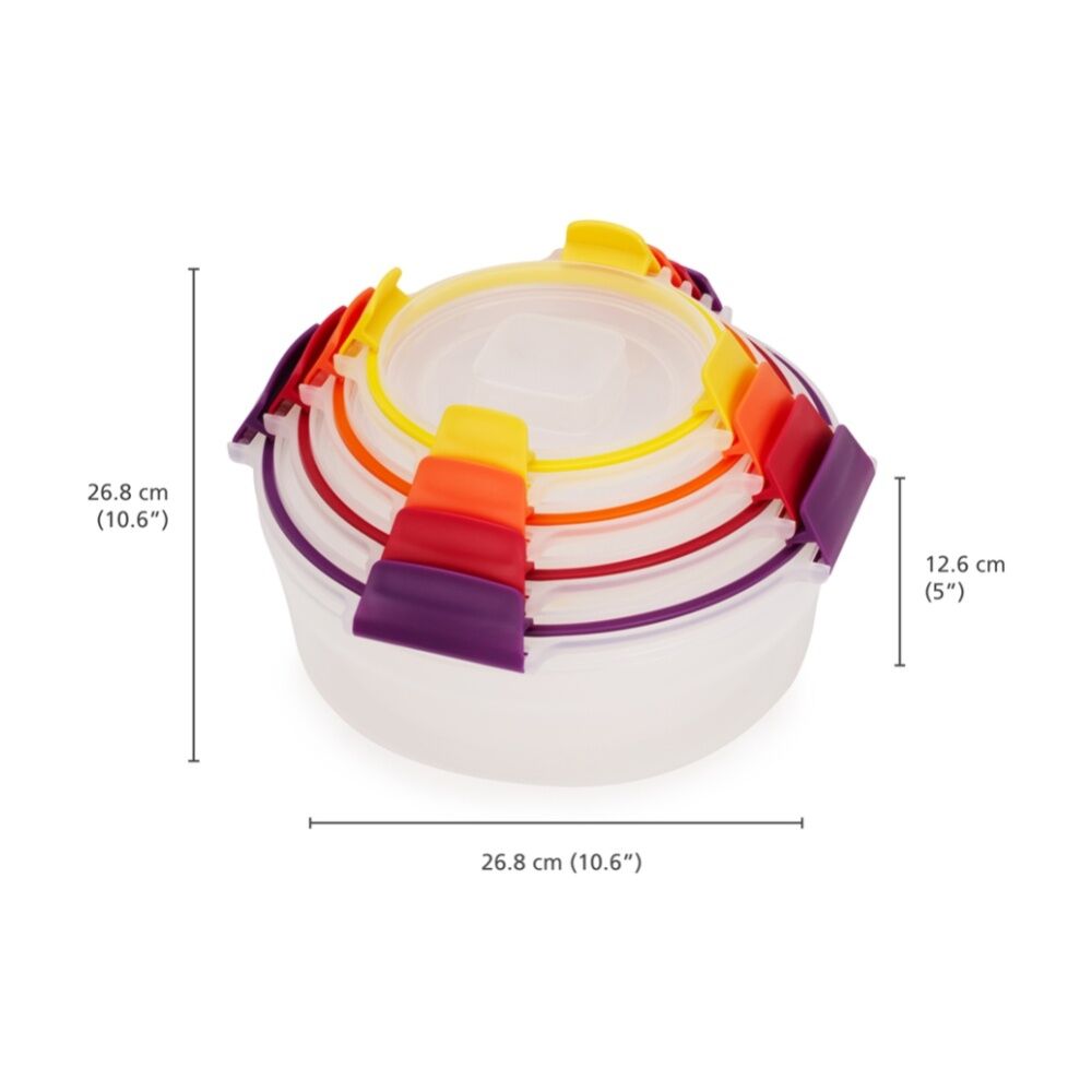 Joseph Joseph 2x 4pc Nest Lock Round Airtight Food Container Set Multisize — image 7