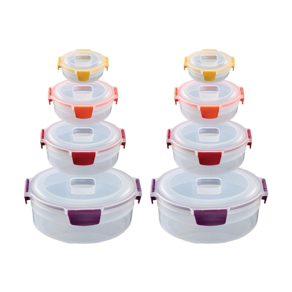 Joseph Joseph 2x 4pc Nest Lock Round Airtight Food Container Set Multisize