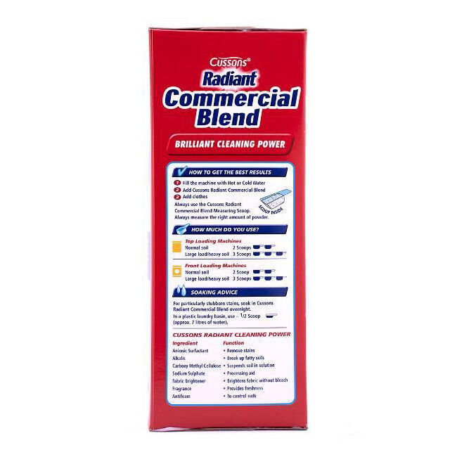 Cussons Radiant Commercial Blend Front/Top Loader Powder 2kg Clean Fresh (6 Pack) — image 4