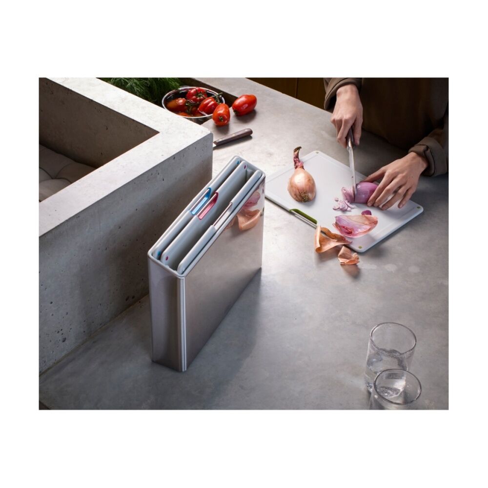 Joseph Joseph Folio Chopping Board Set With Stainless Steel Organiser Stone (4 Pieces) — image 9
