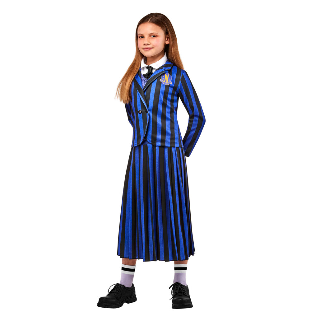 Wednesday Nevermore Blue Academy Uniform Net Costume Party Dress-Up — image 2