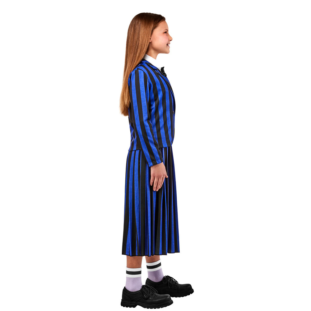 Wednesday Nevermore Blue Academy Uniform Net Costume Party Dress-Up — image 3