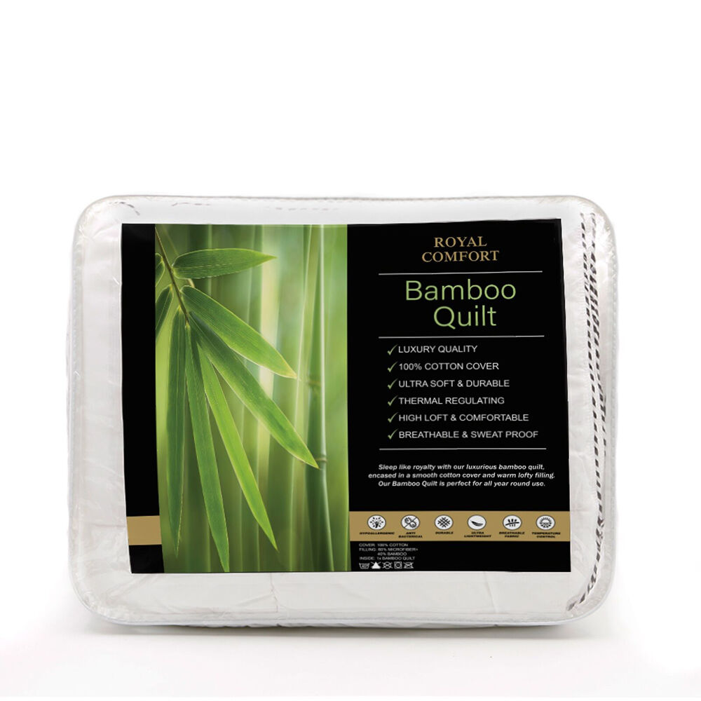 Royal Comfort Luxury Bamboo Quilt 250GSM - White — image 7