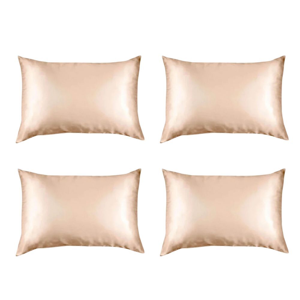 Royal Comfort Pure Silk Pillowcase Cover Single Pack 51x76cm Champagne Pink (4 Pack)