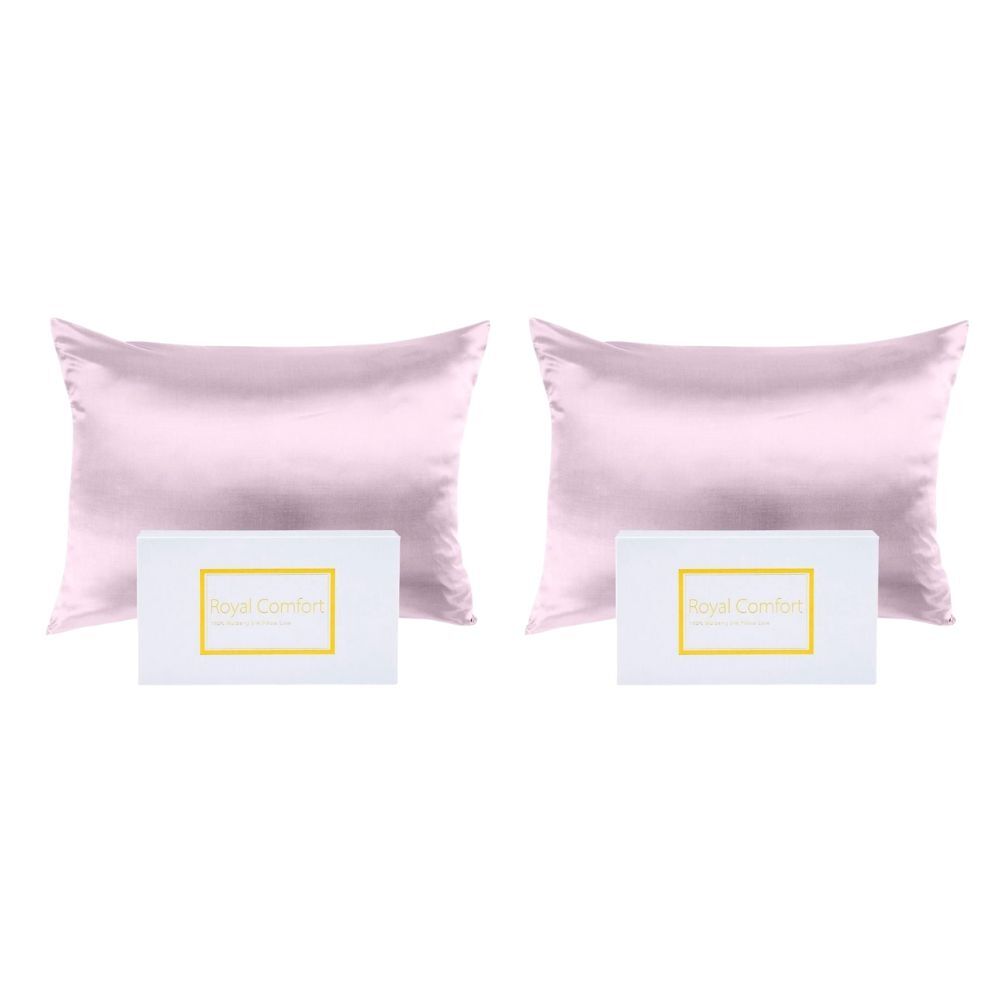 Royal Comfort Pure Silk Pillowcase Single Pack 51x76cm - Lilac (2 Pack)