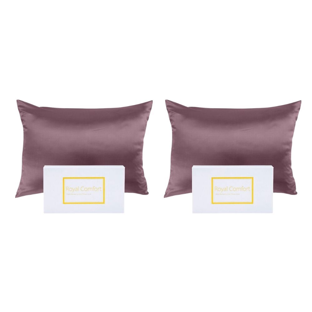 Royal Comfort Pure Silk Pillowcase Single Pack 51x76cm - Malaga Wine (2 Pack)