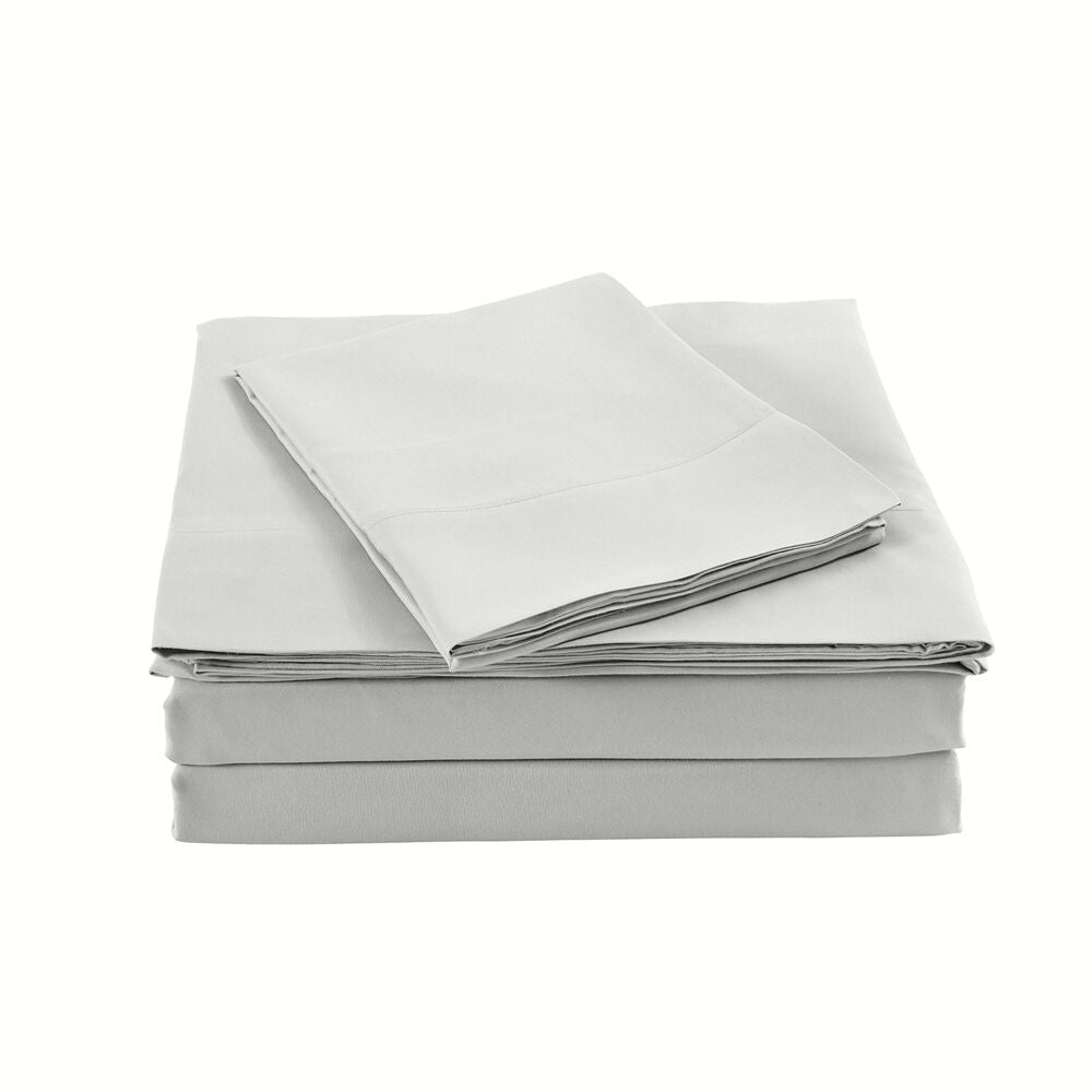 Royal Comfort Sheet Set/2x Pillowcases Blended Bamboo Light Grey