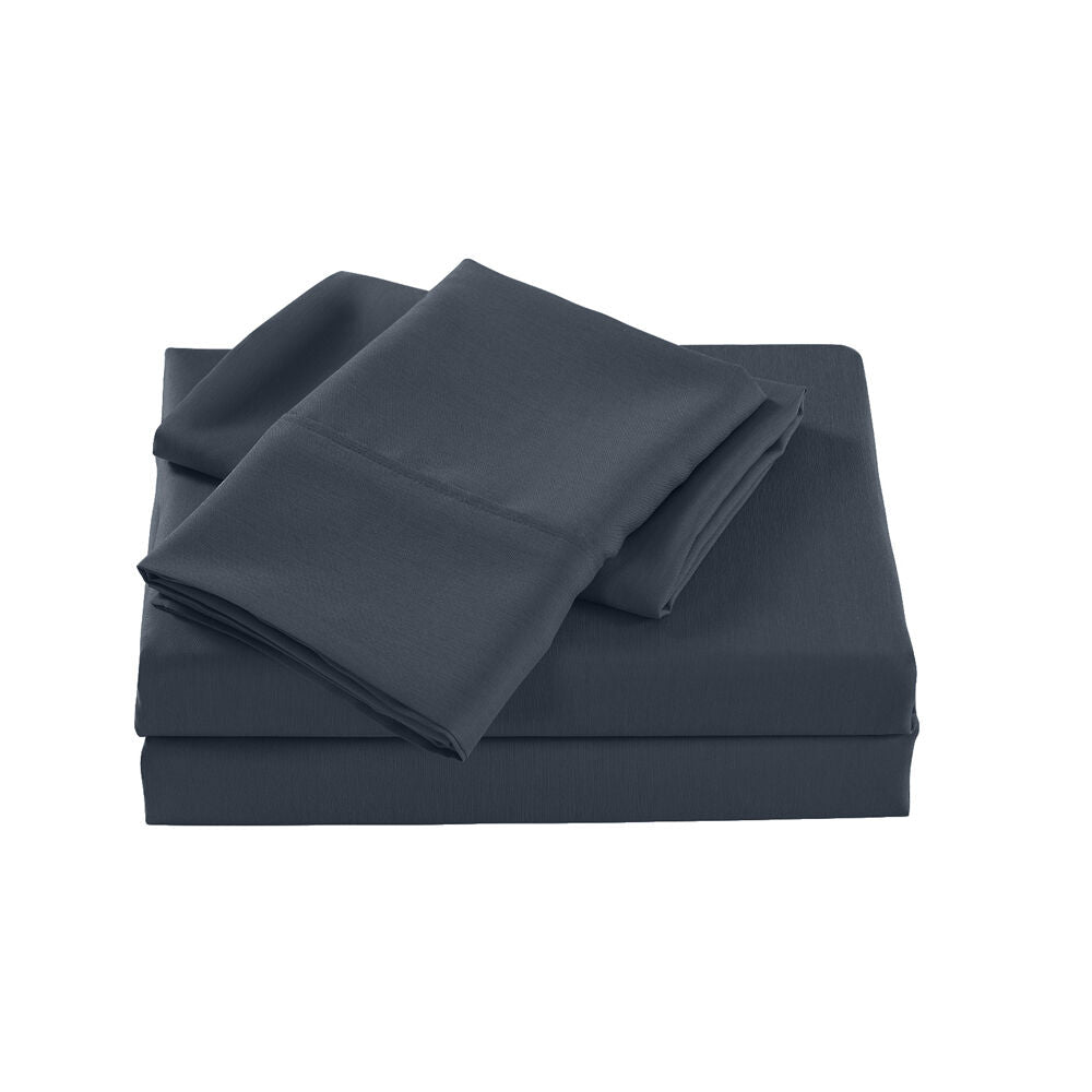 Royal Comfort Sheet Set/2xPillowcase Bamboo Cooling 2000TC Charcoal
