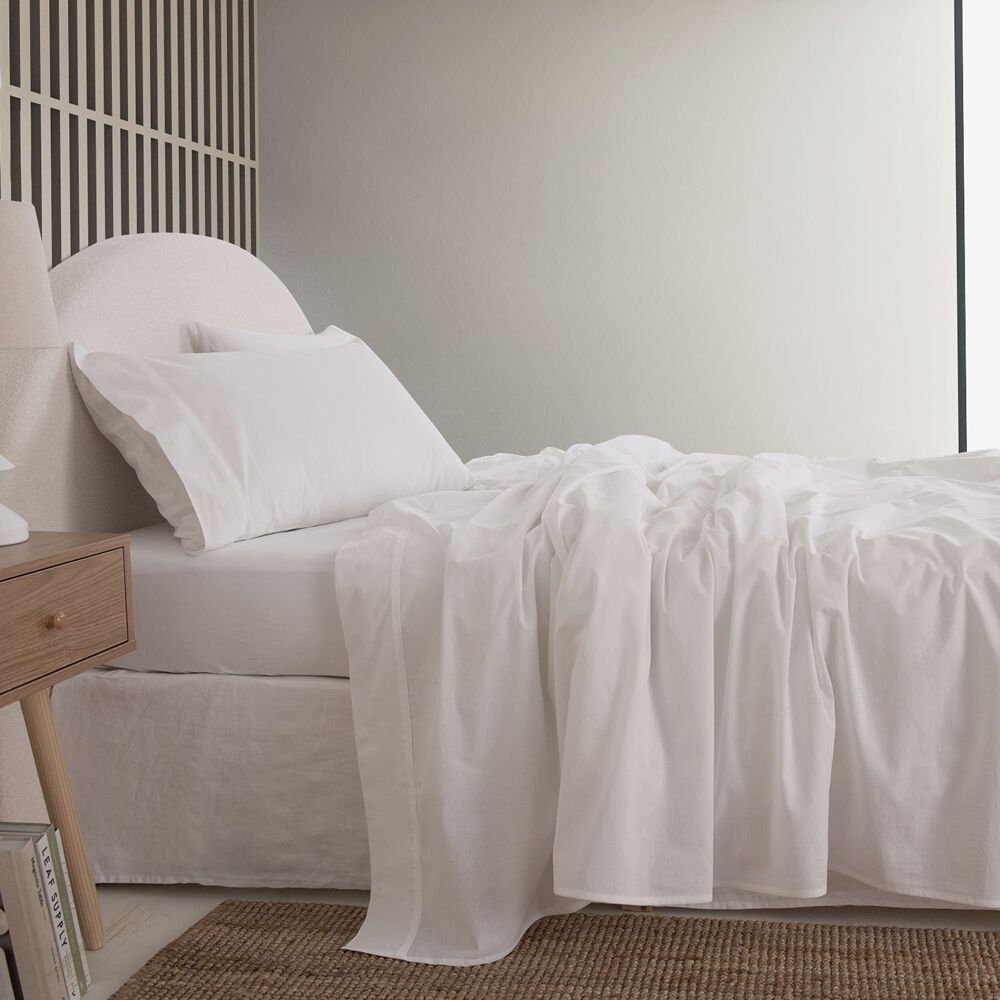Royal Comfort Cotton Bed Sheet Vintage Washed White — image 3