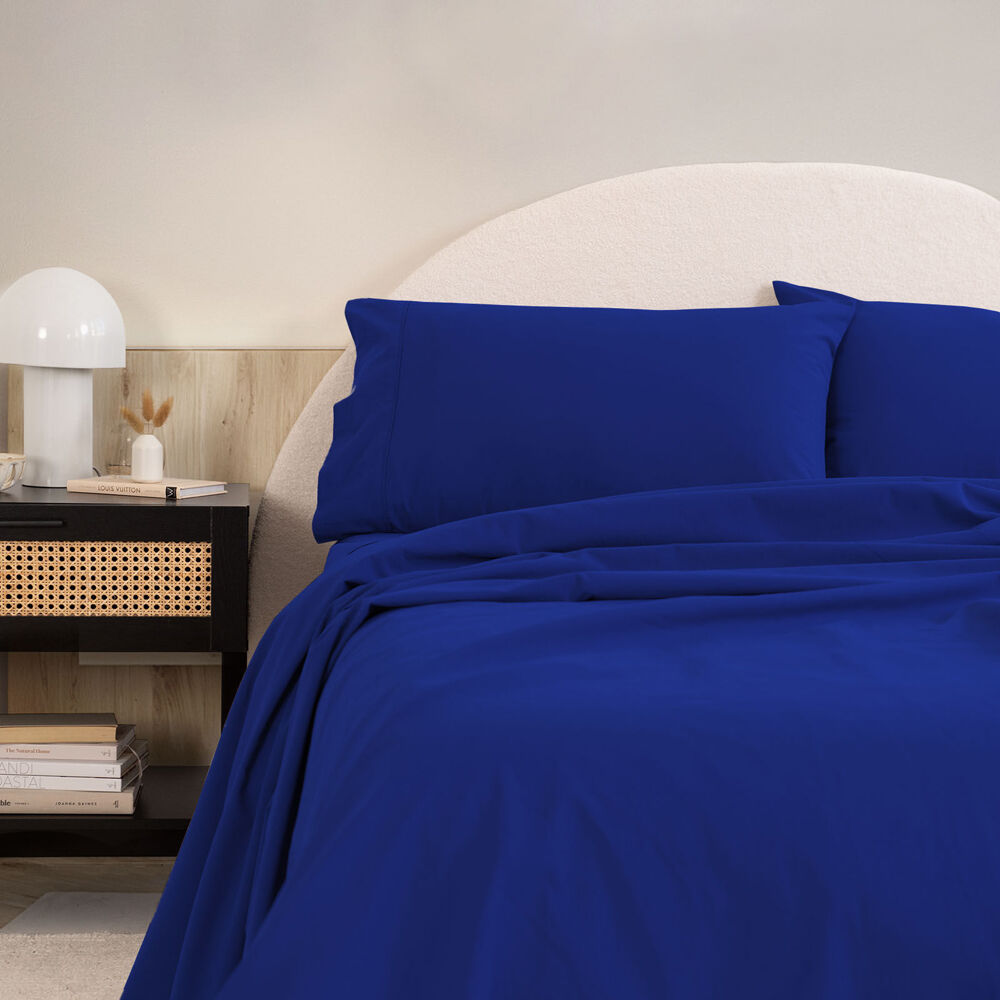 Royal Comfort Cotton Bed Sheet Washed Royal Blue — image 7
