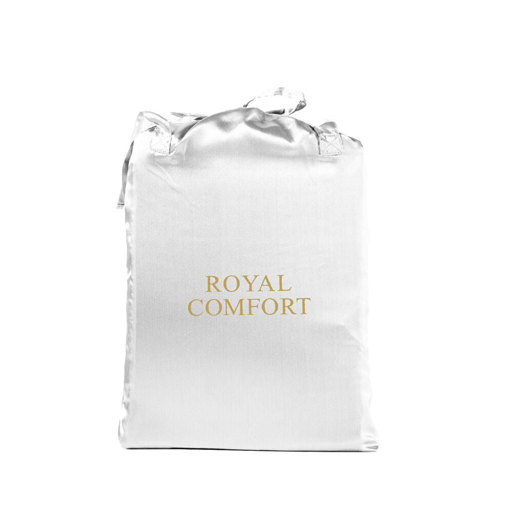 Royal Comfort Satin Sheet Set w/2x Pillowcase White (3 Pieces) — image 2