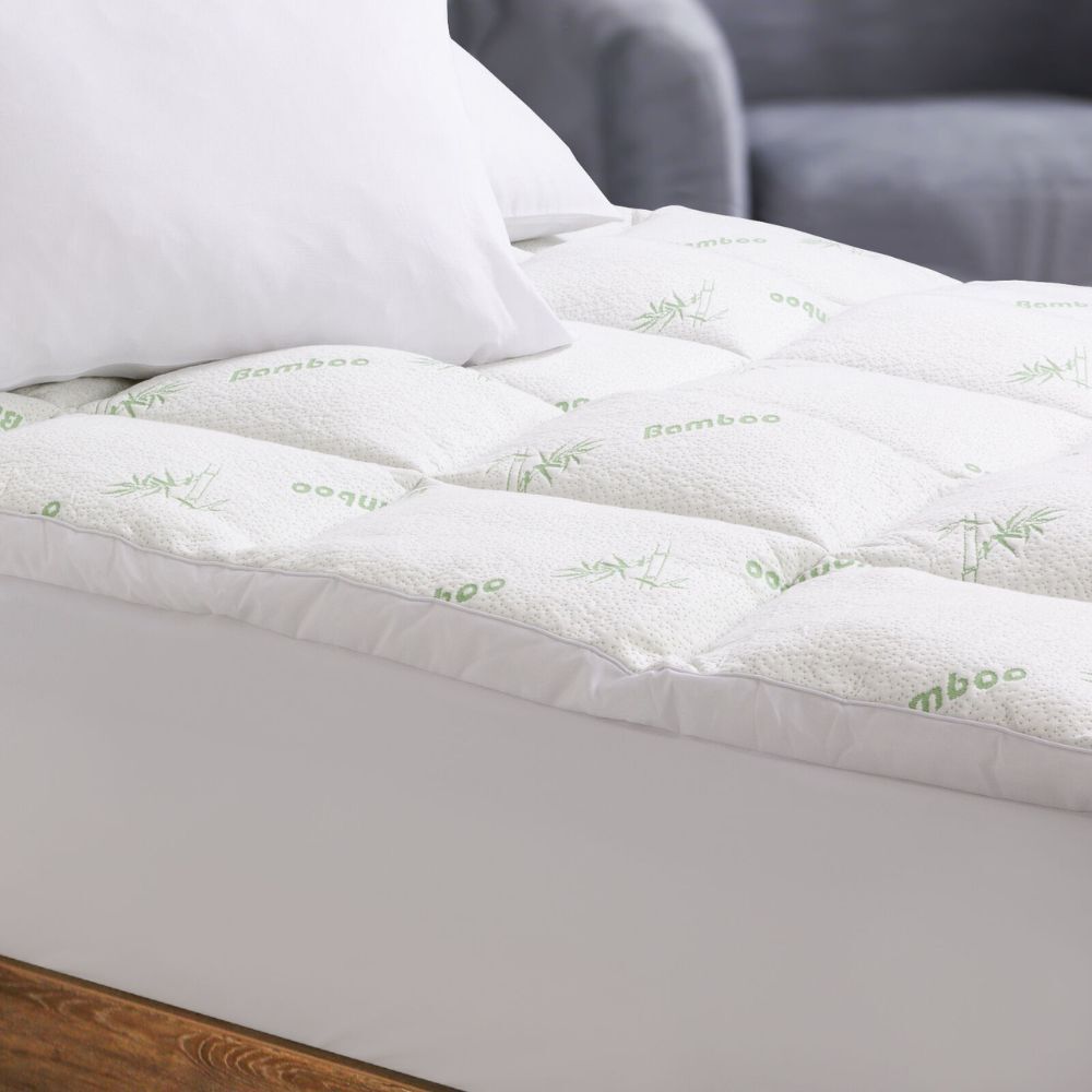 Royal Comfort 1000GSM Luxury Bamboo Covered Mattress Topper White — image 3