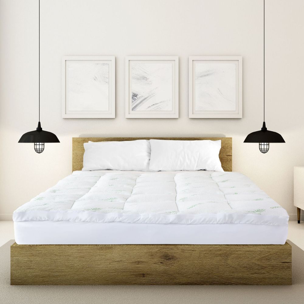 Royal Comfort 1000GSM Luxury Bamboo Covered Mattress Topper White — image 4